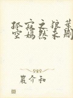 孤寂之狼叶凡司空嫣然未删减txt下载