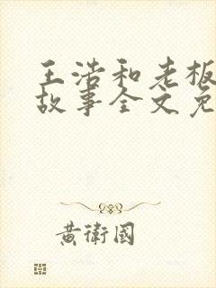 王浩和老板娘的故事全文免费阅读