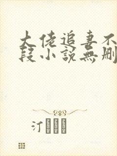 大佬追妻不择手段小说无删减正版在线阅读