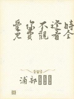 爱你不逢时短剧免费观看全集剧情