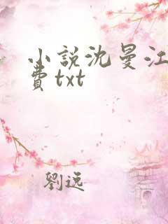 小说沈曼江峰免费txt