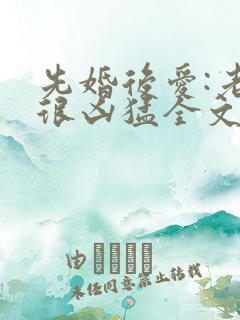 先婚后爱:老公很凶猛全文小说免费阅读全文