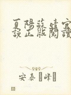 夏阳苏晴官场小说正版阅读