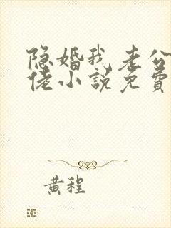 隐婚我老公是大佬小说免费阅读