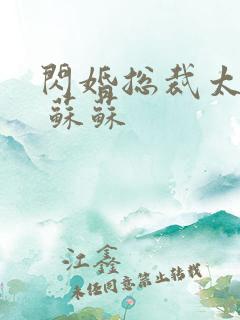 闪婚总裁太霸道 苏苏