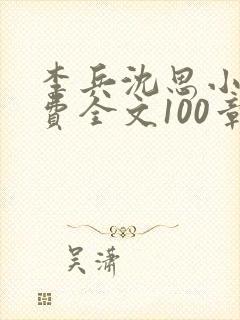 李兵沈思小说免费全文100章