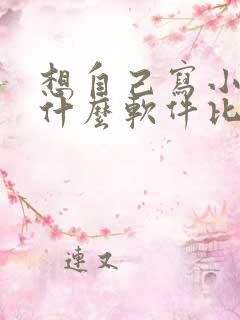 想自己写小说用什么软件比较好