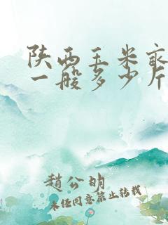 陕西玉米亩产量一般多少斤