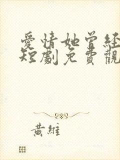 爱情她曾经来过短剧免费观看