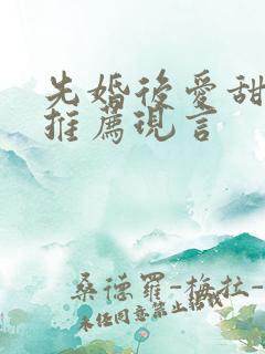 先婚后爱甜宠文推荐现言