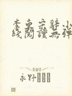 李东宋辞小说在线阅读无弹窗
