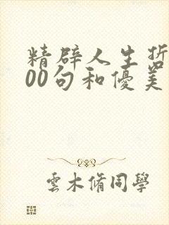 精辟人生哲理100句和优美句子