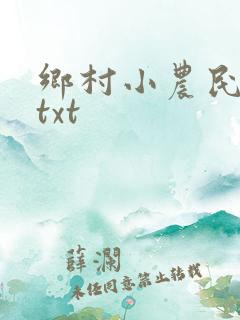 乡村小农民小说txt