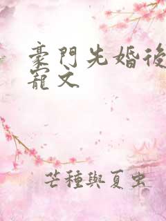 豪门先婚后爱甜宠文