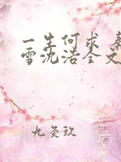 一生何求 秦菲雪沈浩全文免费阅读