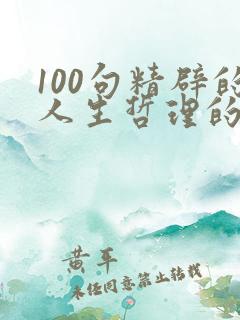 100句精辟的人生哲理的句子