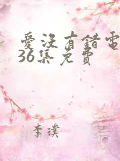 爱没有错电视剧36集免费