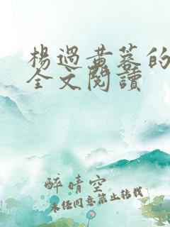 杨过黄蓉的孽缘全文阅读