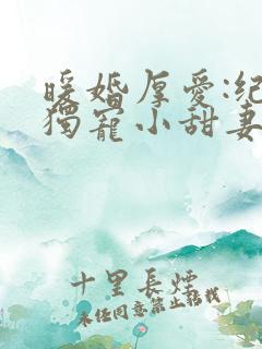 暖婚厚爱:纪总独宠小甜妻