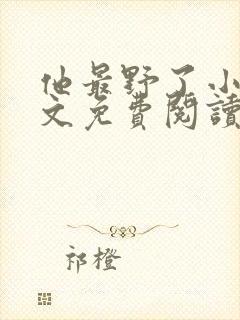 他最野了小说全文免费阅读