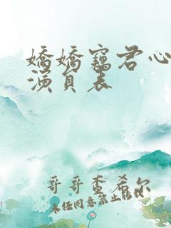 娇娇窃君心短剧演员表