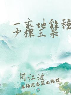 一亩地能种植多少棵玉米