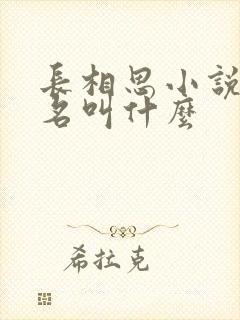 长相思小说原著名叫什么