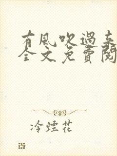 有风吹过来小说全文免费阅读