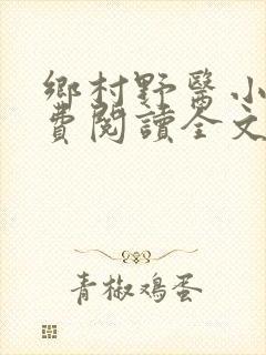 乡村野医小说免费阅读全文