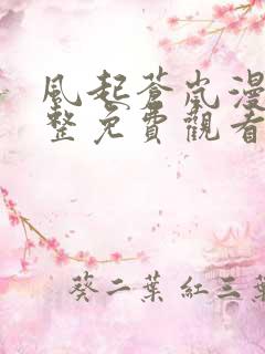风起苍岚漫画完整免费观看下拉式6漫画