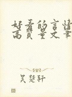 好看的言情小说高质量文笔好现代