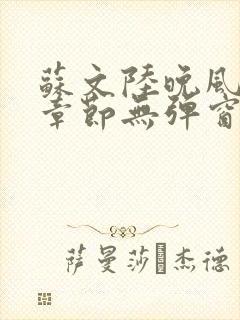 苏文陆晚风最新章节无弹窗笔趣阁