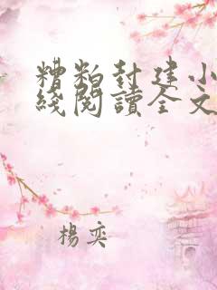 糟粕封建小说在线阅读全文
