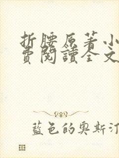折腰原著小说免费阅读全文未删减下载