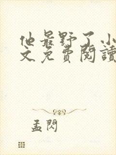 他最野了小说全文免费阅读