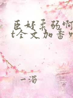 臣好柔弱啊txt全文加番外
