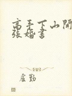 高手下山开局九张婚书