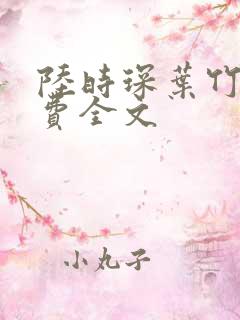 陆时琛叶竹君免费全文