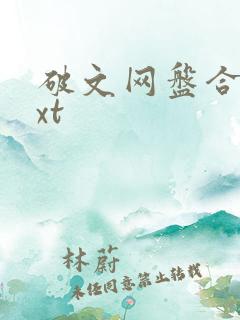 破文网盘合集txt