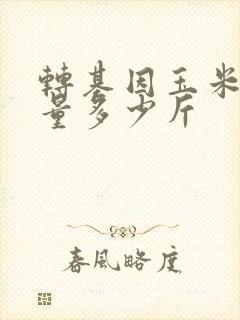 转基因玉米亩产量多少斤