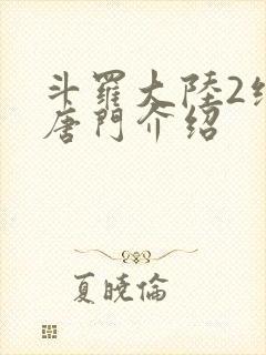 斗罗大陆2绝世唐门介绍