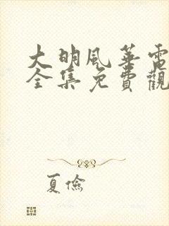 大明风华电视剧全集免费观看下载