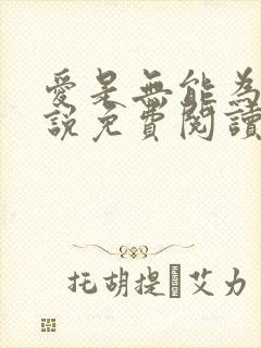 爱是无能为力小说免费阅读