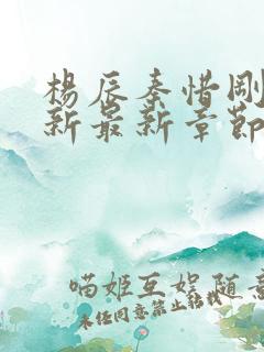 杨辰秦惜刚刚更新最新章节笔趣阁