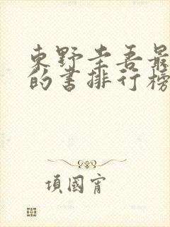东野圭吾最好看的书排行榜