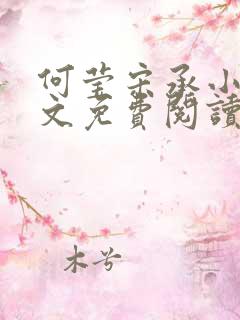 何莹宋承小说全文免费阅读
