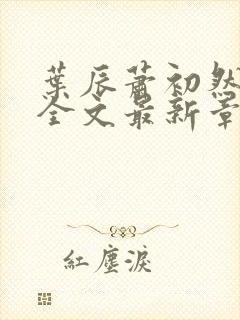 叶辰萧初然小说全文最新章节免费阅读