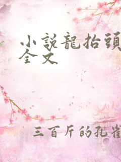 小说龙抬头张龙全文