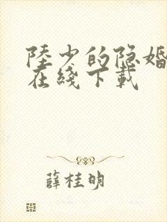 陆少的隐婚罪妻在线下载