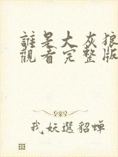 谁是大灰狼免费观看完整版在线全集